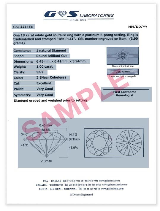 Image of Jewelry Appraisal Portfolio with Diamond Plotting